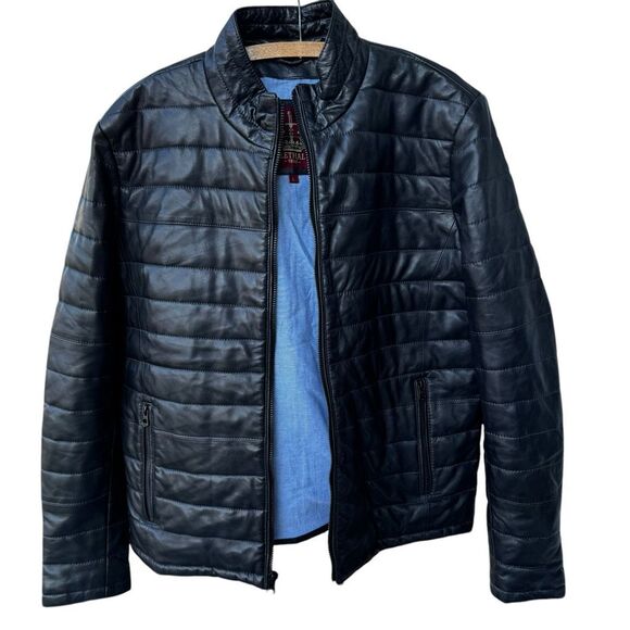 Lethal Leather Travis Quilted Leather Jacket Size L - Picture 2 of 6